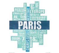 The Art Group "Barry Goodman Paris Type Paper Art Print, Multi-Colour, 40 x 50 x 1.3 cm