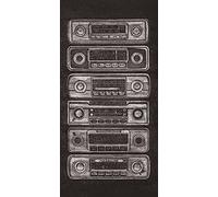 The Art Group "Barry Goodman Radio Stack Canvas Print, Multi-Colour, 50 x 100 x 1.3 cm