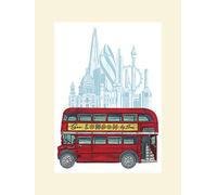 The Art Group Barry Goodman See London By Bus Mounted Print, Multi-Colour, 30 x 40 x 1.3 cm