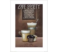 The Art Group "Cafe Society Mandy Pritty Art Print, Multi-Colour, 50 x 70 x 1.3 cm