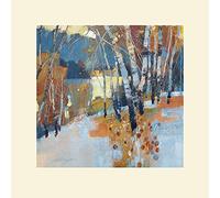 The Art Group Chris Forsey Birch, Frost and Winter Lake Mounted Print, Multi-Colour, 40 x 40 cm
