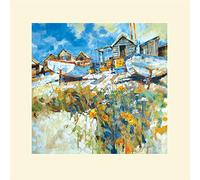 The Art Group Chris Forsey Daisies Amongst The Pebbles Mounted Print, Multi-Colour, 40 x 40 x 1.3 cm