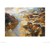The Art Group "Chris Forsey Waves and Evening Sun, North Cornwall Paper Art Print, Multi-Colour, 40 x 50 x 1.3 cm