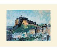 The Art Group Colin Ruffell Edinburgh Castle Midday Mounted Print, Multi-Colour, 30 x 40 cm