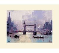 The Art Group Colin Ruffell (St Paul's and Tower Bridge) Mounted Print, Paper, Multi-Colour, 30 x 40 x 1.3 cm