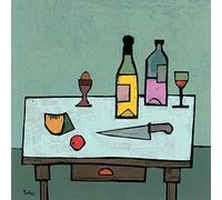 The Art Group "Colin Ruffell Table Top with Egg Canvas Print, Cotton, Multi-Colour, 1.80 x 30.00 x 30.00 cm