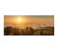 The Art Group "David Clapp Mist Over The River Exe, Devon, England Paper Art Print, Multi-Colour, 50 x 100 x 1.3 cm