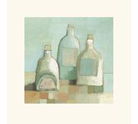 The Art Group Derek Melville (Still Life with Bottles I) Mounted Print, Paper, Multi-Colour, 40 x 40 x 1.3 cm