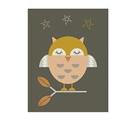 The Art Group Design Haus (Little Owl) -Art Print 40 x 50cm, Paper, Multicoloured, 40 x 50 x 1.3 cm