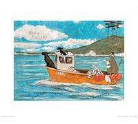 The Art Group Dogger Fisher Light Vessel Automatic Sam Toft Art Print, Paper, Multi-Colour, 40 x 50 x 1.3 cm