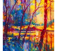 The Art Group Doug Eaton (Evening Sunset at Meadowcliff) Canvas Print, Wood, Multi-Colour, 85 x 85 x 1.3 cm