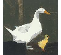 The Art Group "Duck and Duckling Julia Burns Canvas Print, Multi-Colour, 60 x 60 x 1.3 cm