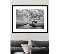 The Art Group Giant Serenity Elephant Framed Print by Mario Moreno Black