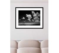 The Art Group Gone with the Clouds Giraffe Framed Print by Mario Mareno Black
