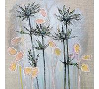 The Art Group Green Thistles Shyama Ruffell Canvas Print, Wood, Multi-Colour, 85 x 85 x 1.3 cm