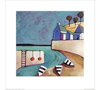 The Art Group "Harbour View Derek Melville Art Print, Multi-Colour, 40 x 40 x 1.3 cm