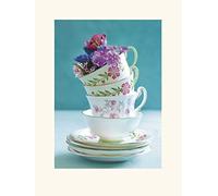 The Art Group Howard Shooter and Lauren Floodgate Pretty Cups And Flowers Mounted Print, Multi-Colour, 30 x 40 x 1.3 cm