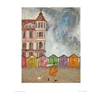 The Art Group "I Can Sing a Beach Hut Sam Toft Art Print, Multi-Colour, 40 x 50 x 1.3 cm