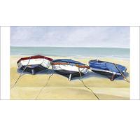 The Art Group "Jane Hewlett Beach Boats, St Ives Paper Art Print, Multi-Colour, 50 x 70 x 1.3 cm