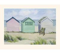 The Art Group Jane Hewlett Beach Huts Mounted Print, Multi-Colour, 30 x 40 x 1.3 cm