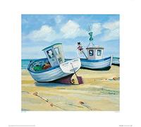 The Art Group "Jane Hewlett Fishing Boats Paper Art Print, Multi-Colour, 40 x 40 x 1.3 cm