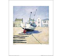 The Art Group "Jane Hewlett Moored Boat Paper Art Print, Multi-Colour, 40 x 50 x 1.3 cm