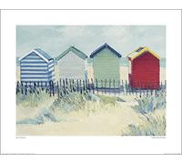 The Art Group "Jane Hewlett Suffolk Beach Huts Paper Art Print, Multi-Colour, 40 x 50 x 1.3 cm