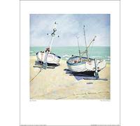 The Art Group Jane Hewlett (Two Moored Boats) -Art Print 40 x 50cm, Paper, Multicoloured, 40 x 50 x 1.3 cm