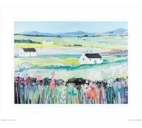 The Art Group "Janet Bell Across The Fields Paper Art Print, Multi-Colour, 40 x 50 x 1.3 cm