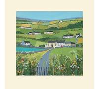 The Art Group Janet Bell Green Fields Mounted Print, Multi-Colour, 40 x 40 x 1.3 cm