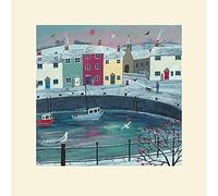 The Art Group Jo Grundy A Walk Round Winter Harbour Mounted Print, Multi-Colour, 40 x 40 x 1.3 cm