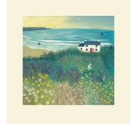 The Art Group Jo Grundy (Cottage by Ocean Meadow) -Mounted Print 40 x 40cm, Paper, Multicoloured, 40 x 40 x 1.3 cm