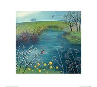The Art Group "Jo Grundy Spring At Kingfisher Pool Paper Art Print, Multi-Colour, 40 x 40 x 1.3 cm