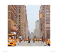 The Art Group "Jon Barker 7th Avenue - New York Paper Art Print, Multi-Colour, 60 x 60 x 1.3 cm
