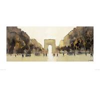 The Art Group "Jon Barker Arc De Triomphe Paper Art Print, Multi-Colour, 50 x 100 x 1.3 cm