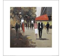 The Art Group Jon Barker (CafÃ De La Paix-Paris) -Art Print 40 x 40cm, Paper, Multicoloured, 40 x 40 x 1.3 cm