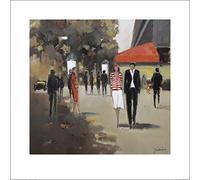 The Art Group Jon Barker (CafÃ De La Paix-Paris) -Art Print 60 x 60cm, Paper, Multicoloured, 60 x 60 x 1.3 cm