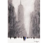 The Art Group "Jon Barker Heavy Snowfall 5th Avenue New York Canvas Print, Cotton, Multi-Colour, 1.80 x 30.00 x 40.00 cm