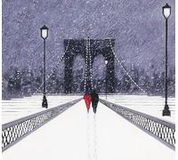 The Art Group "Jon Barker Night time Stroll Across Brooklyn Bridge New York Canvas Print, Multi-Colour, 1.80 x 85.00 x 85.00 cm