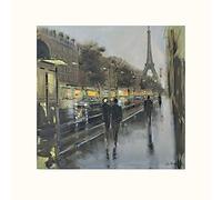 The Art Group Jon Barker Paris Reflections Mounted Print, Multi-Colour, 40 x 40 x 1.3 cm