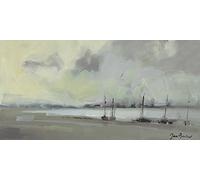 The Art Group "Jon Barker Soft Impressions Itchenor Canvas Print, Multi-Colour, 50 x 100 x 1.3 cm