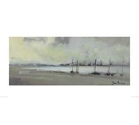 The Art Group "Jon Barker Soft Impressions, Itchenor Paper Art Print, Multi-Colour, 50 x 100 x 1.3 cm