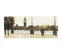 The Art Group "Jon Barker South Bank, London Paper Art Print, Multi-Colour, 50 x 100 x 1.3 cm