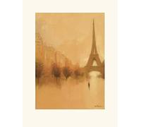 The Art Group Jon Barker Stranger in Paris Mounted Print, Multi-Colour, 30 x 40 x 1.3 cm