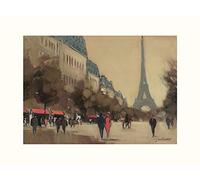 The Art Group Jon Barker Time Out in Paris Mounted Print, Multi-Colour, 30 x 40 x 1.3 cm