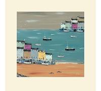 The Art Group Lee McCarthy Fish & Ships Mounted Print, Multi-Colour, 40 x 40 x 1.3 cm