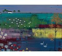 The Art Group "Lee McCarthy Swan Lake Canvas Print, Cotton, Multi-Colour, 1.80 x 30.00 x 40.00 cm
