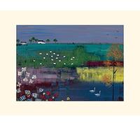 The Art Group Lee McCarthy Swan Lake Mounted Print, Multi-Colour, 30 x 40 x 1.3 cm
