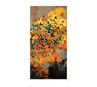 The Art Group Lily Greenwood (Butterflies on Ochres & Greys) -Art Print 50 x 100cm, Paper, Multicoloured, 50 x 100 x 1.3 cm
