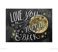 The Art Group "Lily & Val Moon Paper Art Print, Multi-Colour, 40 x 50 x 1.3 cm